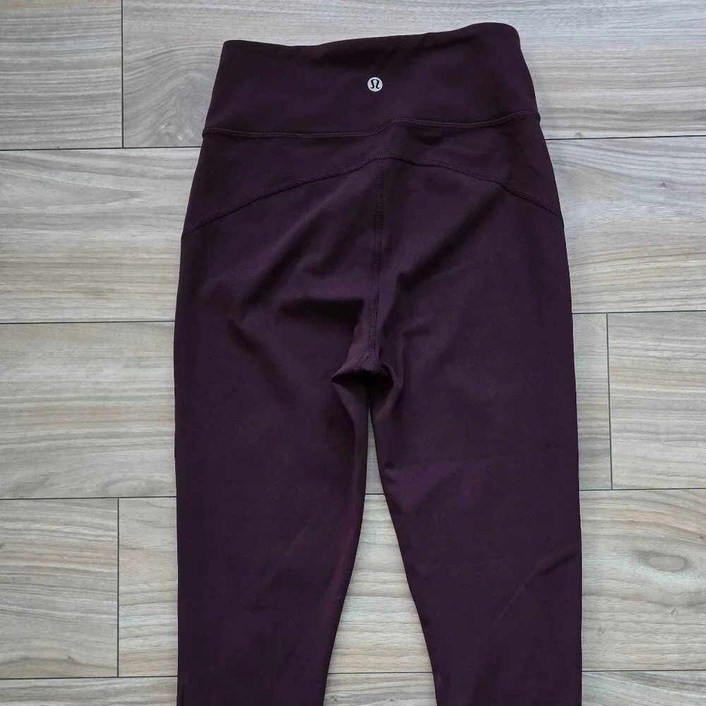 Lululemon Tied To It 7/8 Tight 25" Black Cherry High Rise Leggings Women Size 4 - Picture 4 of 7